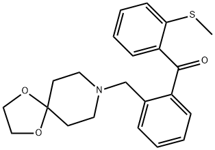 2-[8-(1,4-DIOXA-8-AZASPIRO[4.5]DECYL)METHYL]-2'-THIOMETHYL BENZOPHENONE 구조식 이미지