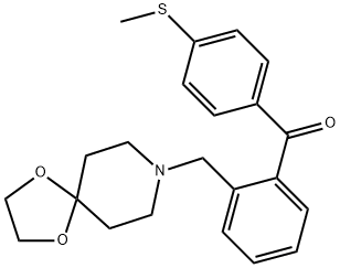 2-[8-(1,4-DIOXA-8-AZASPIRO[4.5]DECYL)METHYL]-4'-THIOMETHYL BENZOPHENONE Structure
