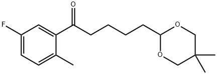 5-(5,5-DIMETHYL-1,3-DIOXAN-2-YL)-5'-FLUORO-2'-METHYLVALEROPHENONE 구조식 이미지