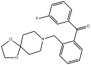2-[8-(1,4-DIOXA-8-AZASPIRO[4.5]DECYL)METHYL]-3'-FLUOROBENZOPHENONE Structure