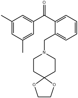 3',5'-DIMETHYL-2-[8-(1,4-DIOXA-8-AZASPIRO[4.5]DECYL)METHYL]BENZOPHENONE Structure