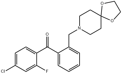 4-CHLORO-2'-[8-(1,4-DIOXA-8-AZASPIRO[4.5]DECYL)METHYL]-2-FLUOROBENZOPHENONE Structure