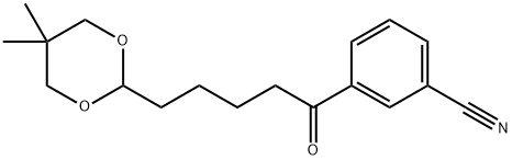 3'-CYANO-5-(5,5-DIMETHYL-1,3-DIOXAN-2-YL)VALEROPHENONE 구조식 이미지