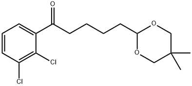 2',3'-DICHLORO-5-(5,5-DIMETHYL-1,3-DIOXAN-2-YL)VALEROPHENONE 구조식 이미지