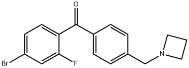 4'-AZETIDINOMETHYL-4-BROMO-2-FLUOROBENZOPHENONE 구조식 이미지