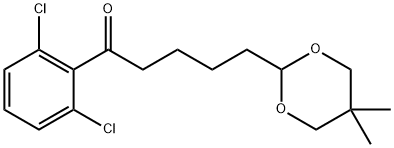 2',6'-DICHLORO-5-(5,5-DIMETHYL-1,3-DIOXAN-2-YL)VALEROPHENONE Structure