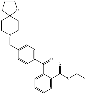 2-CARBOETHOXY-4'-[8-(1,4-DIOXA-8-AZASPIRO[4.5]DECYL)METHYL]BENZOPHENONE Structure