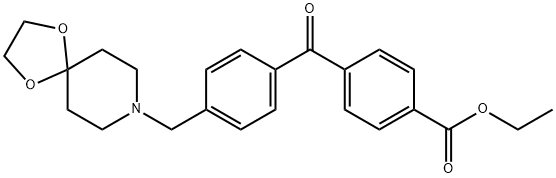 4-CARBOETHOXY-4'-[8-(1,4-DIOXA-8-AZASPIRO[4.5]DECYL)METHYL]BENZOPHENONE 구조식 이미지