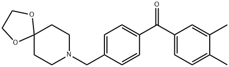 3,4-DIMETHYL-4'-[8-(1,4-DIOXA-8-AZASPIRO[4.5]DECYL)METHYL]BENZOPHENONE Structure