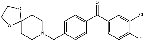 3-CHLORO-4'-[8-(1,4-DIOXA-8-AZASPIRO[4.5]DECYL)METHYL]-4-FLUOROBENZOPHENONE Structure