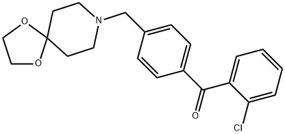 2-CHLORO-4'-[8-(1,4-DIOXA-8-AZASPIRO[4.5]DECYL)METHYL]BENZOPHENONE Structure