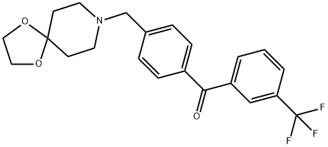 4'-[8-(1,4-DIOXA-8-AZASPIRO[4.5]DECYL)METHYL]-3-TRIFLUOROMETHYLBENZOPHENONE 구조식 이미지