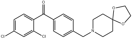 2,4-DICHLORO-4'-[8-(1,4-DIOXA-8-AZASPIRO[4.5]DECYL)METHYL]BENZOPHENONE 구조식 이미지