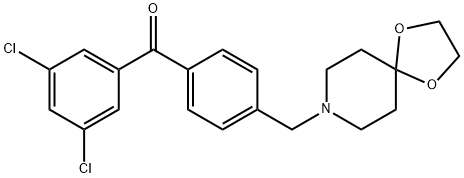 3,5-DICHLORO-4'-[8-(1,4-DIOXA-8-AZASPIRO[4.5]DECYL)METHYL]BENZOPHENONE Structure