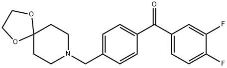 3,4-DIFLUORO-4'-[8-(1,4-DIOXA-8-AZASPIRO[4.5]DECYL)METHYL]BENZOPHENONE 구조식 이미지