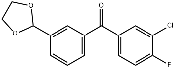 3-CHLORO-3'-(1,3-DIOXOLAN-2-YL)-4-FLUOROBENZOPHENONE 구조식 이미지