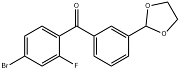 4-BROMO-3'-(1,3-DIOXOLAN-2-YL)-2-FLUOROBENZOPHENONE 구조식 이미지