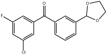 3-CHLORO-3'-(1,3-DIOXOLAN-2-YL)-5-FLUOROBENZOPHENONE Structure