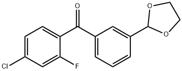 4-CHLORO-3'-(1,3-DIOXOLAN-2-YL)-2-FLUOROBENZOPHENONE 구조식 이미지