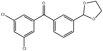 3,5-DICHLORO-3'-(1,3-DIOXOLAN-2-YL)BENZOPHENONE Structure