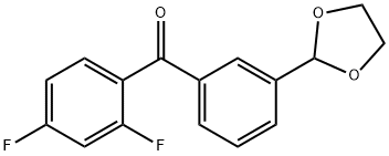 2,4-DIFLUORO-3'-(1,3-DIOXOLAN-2-YL)벤조페논 구조식 이미지