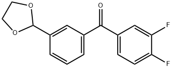 3,4-DIFLUORO-3'-(1,3-DIOXOLAN-2-YL)BENZOPHENONE Structure