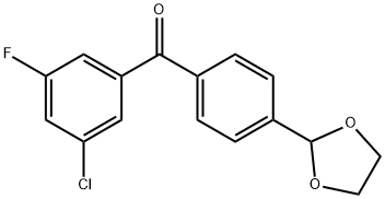 3-CHLORO-4'-(1,3-DIOXOLAN-2-YL)-5-FLUOROBENZOPHENONE Structure