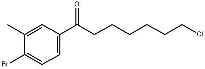 1-(4-BROMO-3-METHYLPHENYL)-7-CHLORO-1-OXOHEPTANE 구조식 이미지