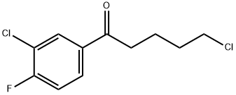 5-CHLORO-1-(3-CHLORO-4-FLUOROPHENYL)-1-OXOPENTANE Structure