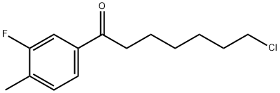 7-CHLORO-1-(3-FLUORO-4-METHYLPHENYL)-1-OXOHEPTANE 구조식 이미지