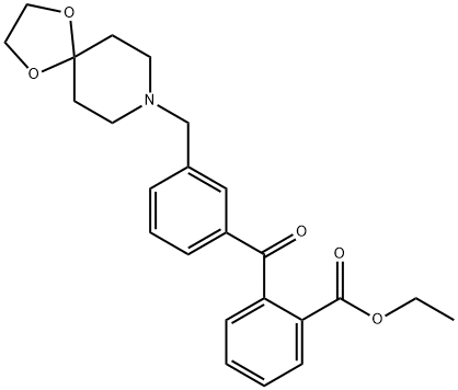 2-CARBOETHOXY-3'-[8-(1,4-DIOXA-8-AZASPIRO[4.5]DECYL)METHYL]BENZOPHENONE Structure
