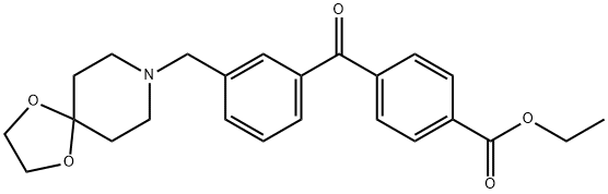 4'-CARBOETHOXY-3-[8-(1,4-DIOXA-8-AZASPIRO[4.5]DECYL)METHYL]BENZOPHENONE Structure