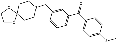 3-[8-(1,4-DIOXA-8-AZASPIRO[4.5]DECYL)METHYL]-4'-THIOMETHYL BENZOPHENONE 구조식 이미지