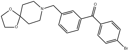 4'-BROMO-3-[8-(1,4-DIOXA-8-AZASPIRO[4.5]DECYL)METHYL]BENZOPHENONE Structure