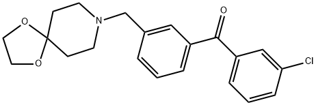 3-CHLORO-3'-[8-(1,4-DIOXA-8-AZASPIRO[4.5]DECYL)METHYL]BENOZPHENONE Structure