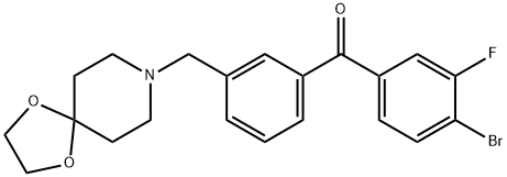 4'-BROMO-3-[8-(1,4-DIOXA-8-AZASPIRO[4.5]DECYL)METHYL]-3'-FLUOROBENZOPHENONE Structure