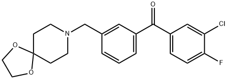 3-CHLORO-3'-[8-(1,4-DIOXA-8-AZASPIRO[4.5]DECYL)METHYL]-4-FLUOROBENZOPHENONE Structure