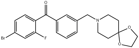 4-BROMO-3'-[8-(1,4-DIOXA-8-AZASPIRO[4.5]DECYL)METHYL]-2-FLUOROBENZOPHENONE Structure