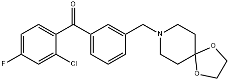 2-CHLORO-3'-[8-(1,4-DIOXA-8-AZASPIRO[4.5]DECYL)METHYL]-4-FLUOROBENZOPHENONE Structure