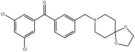 3,5-DICHLORO-3'-[8-(1,4-DIOXA-8-AZASPIRO[4.5]DECYL)METHYL]BENZOPHENONE Structure