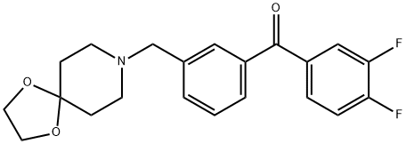 3,4-DIFLUORO-3'-[8-(1,4-DIOXA-8-AZASPIRO[4.5]DECYL)METHYL]BENZOPHENONE Structure