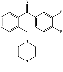 3,4-DIFLUORO-2'-(4-METHYLPIPERAZINOMETHYL)벤조페논 구조식 이미지