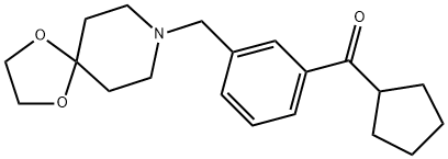 CYCLOPENTYL 3-[8-(1,4-DIOXA-8-AZASPIRO[4.5]DECYL)METHYL]PHENYL KETONE 구조식 이미지