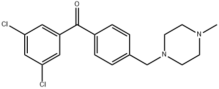 3,5-DICHLORO-4'-(4-METHYLPIPERAZINOMETHYL) BENZOPHENONE Structure