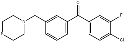 4-CHLORO-3-FLUORO-3'-THIOMORPHOLINOMETHYL BENZOPHENONE Structure