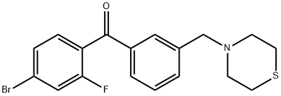 4-BROMO-2-FLUORO-3'-THIOMORPHOLINOMETHYL BENZOPHENONE Structure