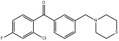 2-CHLORO-4-FLUORO-3'-THIOMORPHOLINOMETHYL BENZOPHENONE Structure