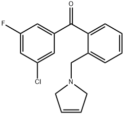3-CHLORO-5-FLUORO-2'-(3-PYRROLINOMETHYL) BENZOPHENONE 구조식 이미지