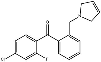 4-CHLORO-2-FLUORO-2'-(3-PYRROLINOMETHYL) BENZOPHENONE 구조식 이미지