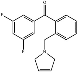 3,5-DIFLUORO-2'-(3-PYRROLINOMETHYL) BENZOPHENONE Structure